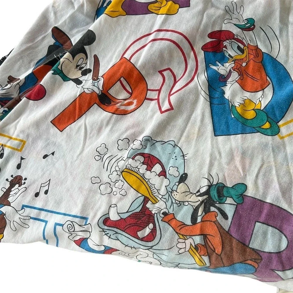 Disney Toddler Sheet Set Mickey & Friends Alphabet Theme Vintage USA Made